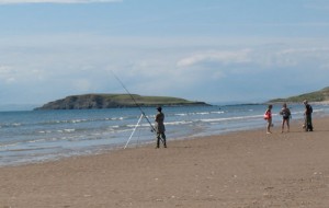 Fishing on Llangennith beach